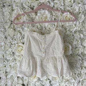 White Tank Top with Buttons